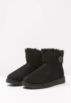 Ugg Mini Bailey Button - Ankle Boots - Black -Shein Fashion Store f181174a8bf5455f88729cddee873a80